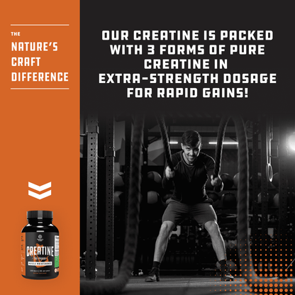 Tri-Phase Creatine Tablets, Pre Workout Supplement for Muscle Mass and Recovery, 120 Ct